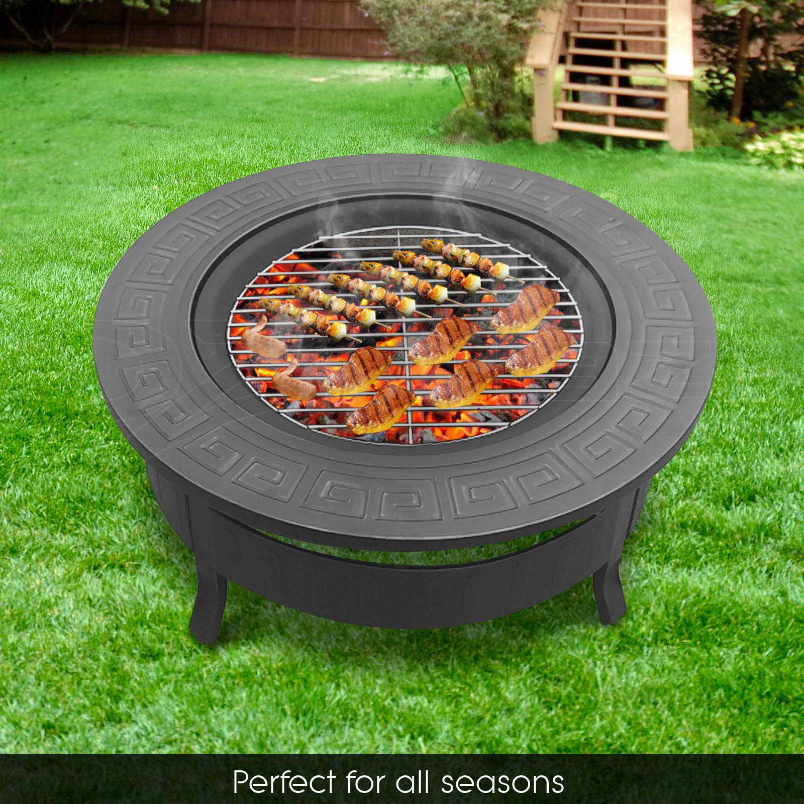 Outdoor Fire Pit BBQ Table Grill Garden Patio Camping ...