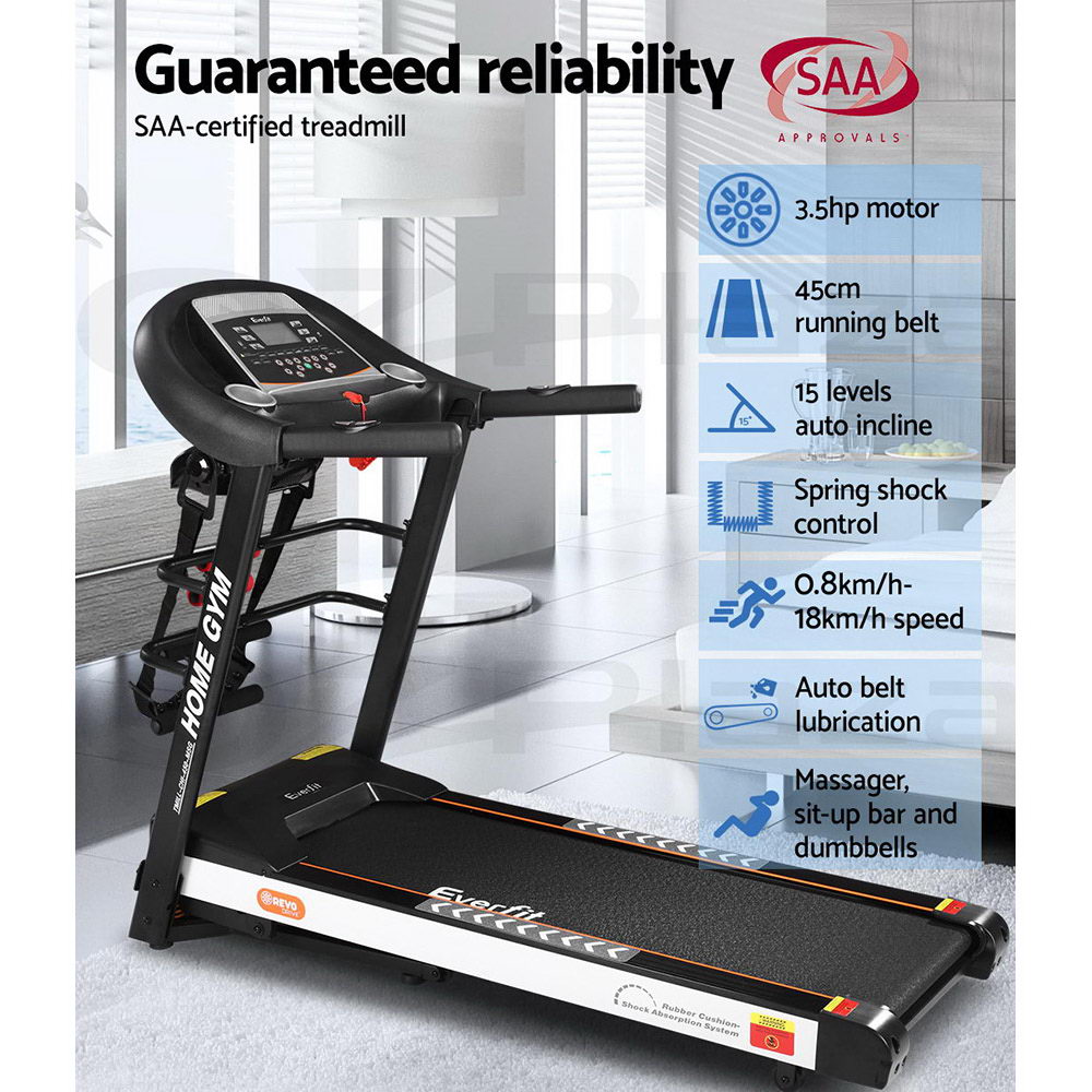 Everfit Electric Treadmill Auto Incline Home Gym Exercise Run Machine Fitness - Picture 23 of 102