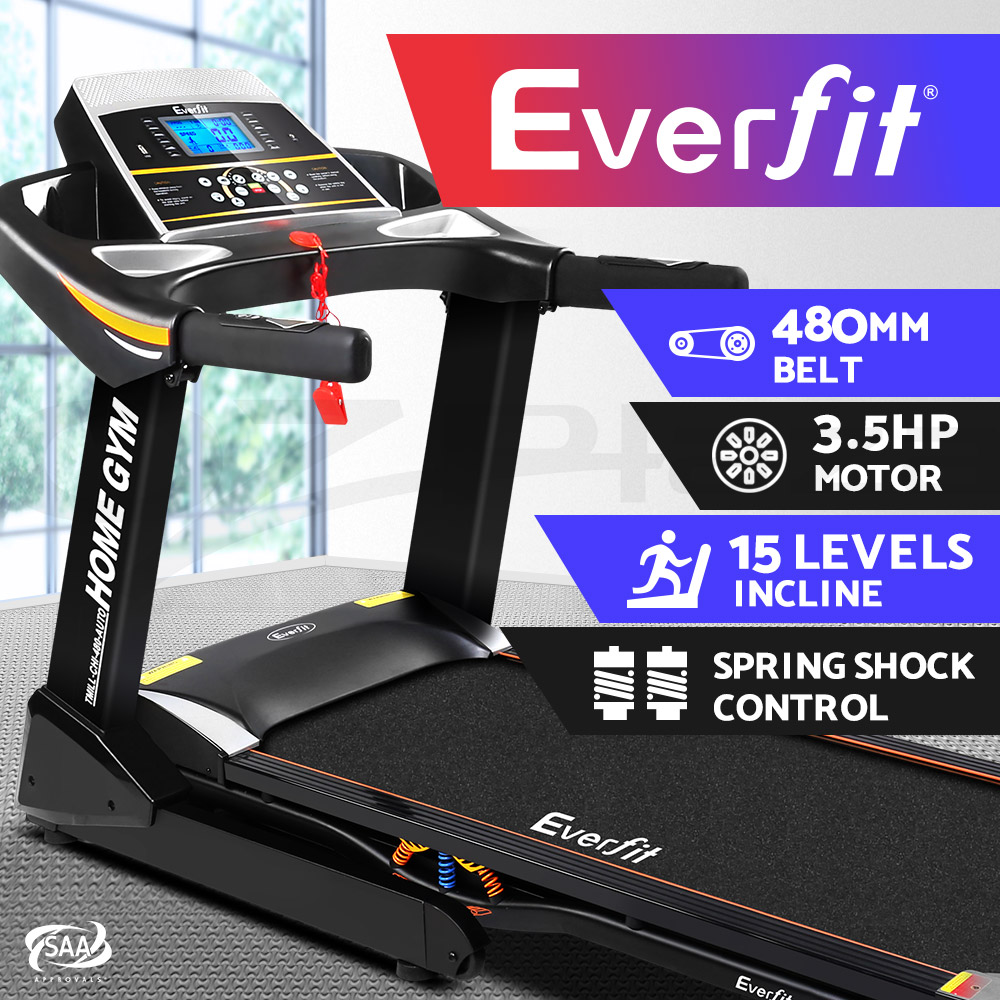 Everfit Electric Treadmill Auto Incline Home Gym Exercise Run Machine Fitness - Picture 25 of 102