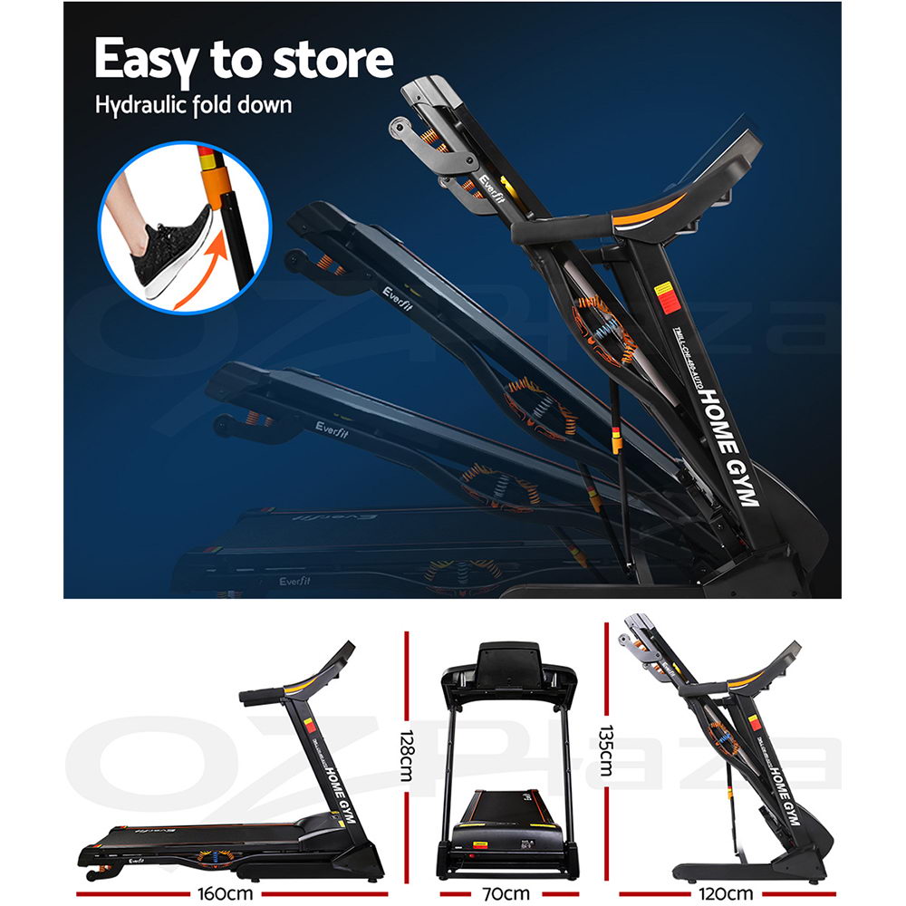 Everfit Electric Treadmill Auto Incline Home Gym Exercise Run Machine Fitness - Picture 35 of 102