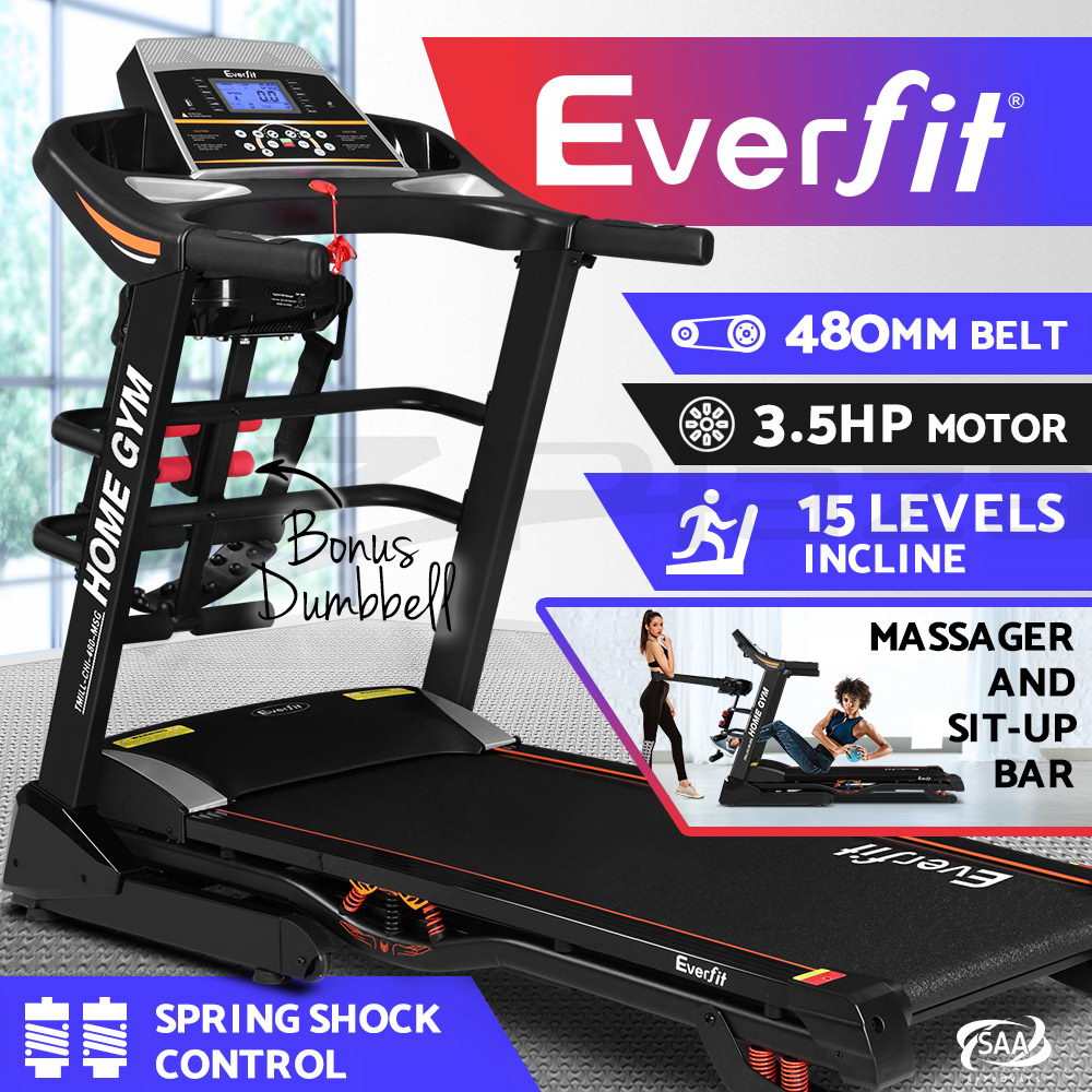 Everfit Electric Treadmill Auto Incline Home Gym Exercise Run Machine Fitness - Picture 92 of 102