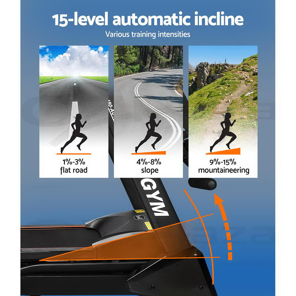 Everfit Electric Treadmill Auto Incline Home Gym Exercise Run Machine Fitness - Picture 98 of 102