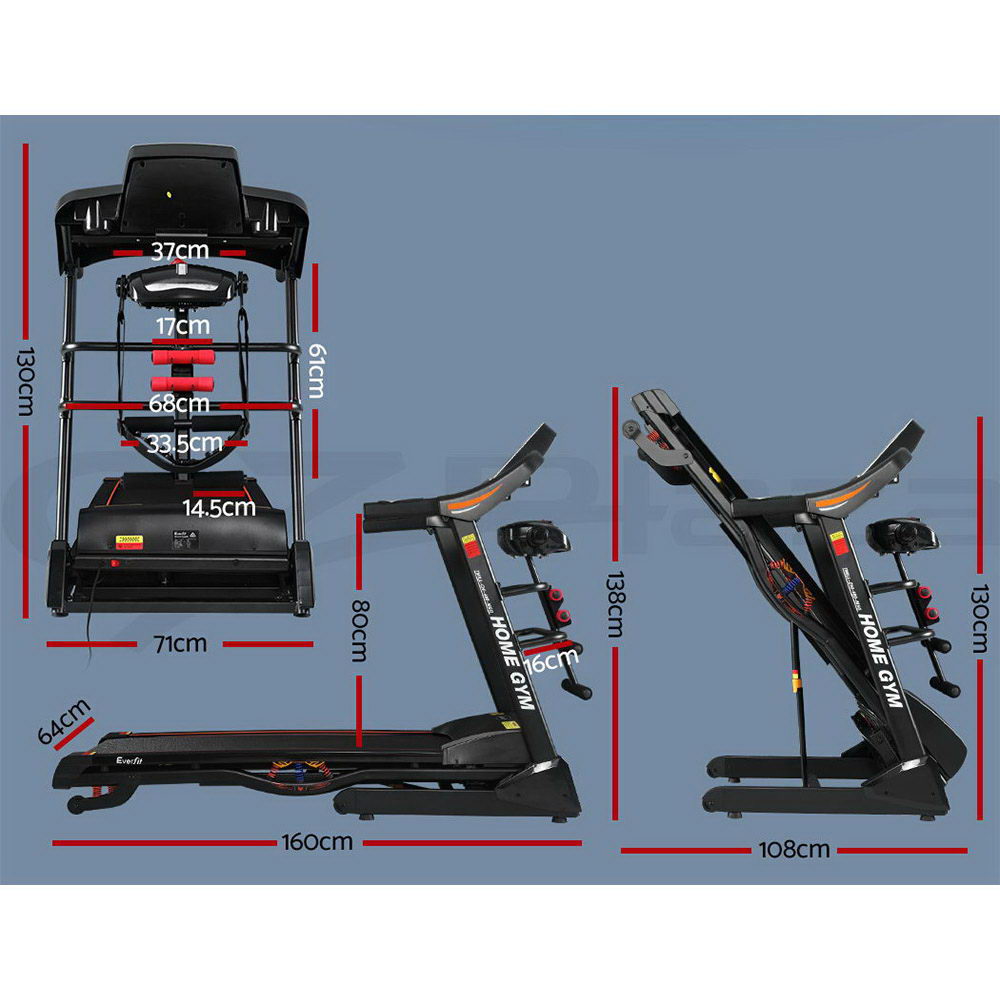 Everfit Electric Treadmill Auto Incline Home Gym Exercise Run Machine Fitness - Picture 102 of 102