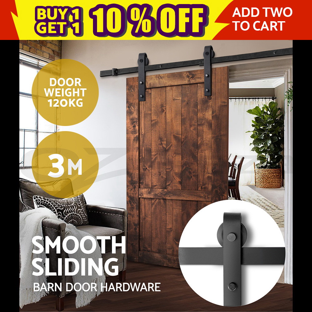 3m Sliding Barn Door Hardware Track Set Home Office Bedroom Interior
