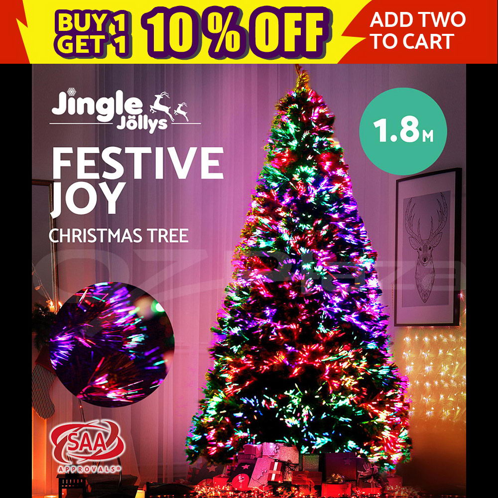 Jingle Jollys 1.8M 6FT LED Christmas Tree Xmas Multi Colour Lights