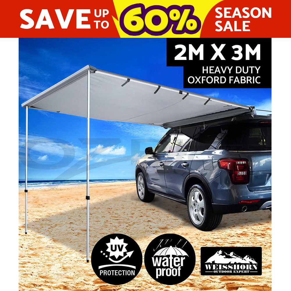 2M X 3M Car Side Awning Roof Rack Tents Shades Camping 4X4 4WD Grey eBay