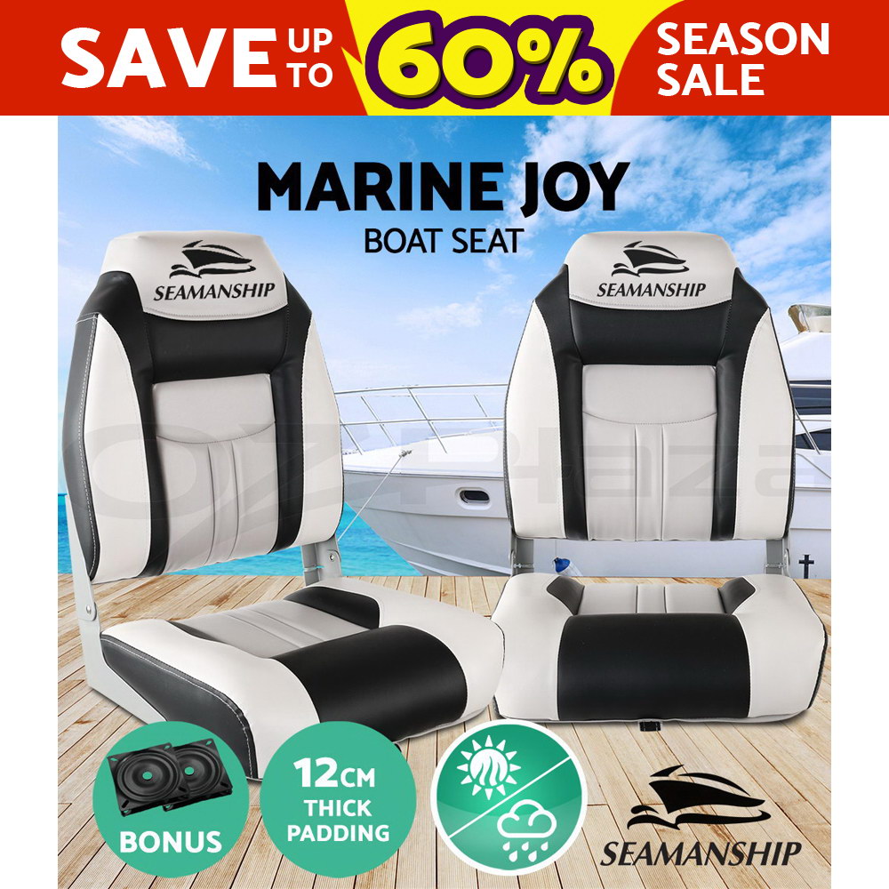 Seamanship 2X Folding Boat Seats Seat Marine Seating Set All Weather Swivels GR 9350062163467 eBay