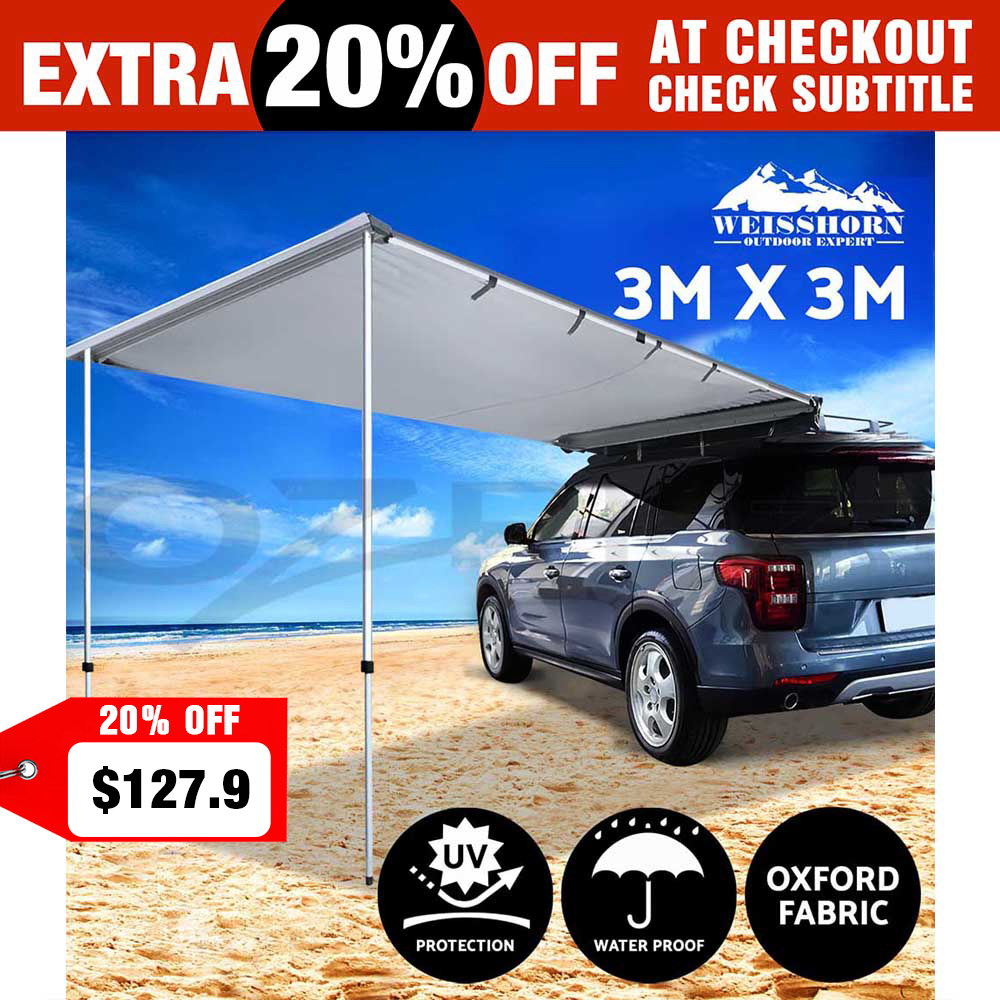 3M X 3M Car Side Awning Roof Rack Cover Tent Shade Outdoor Camping