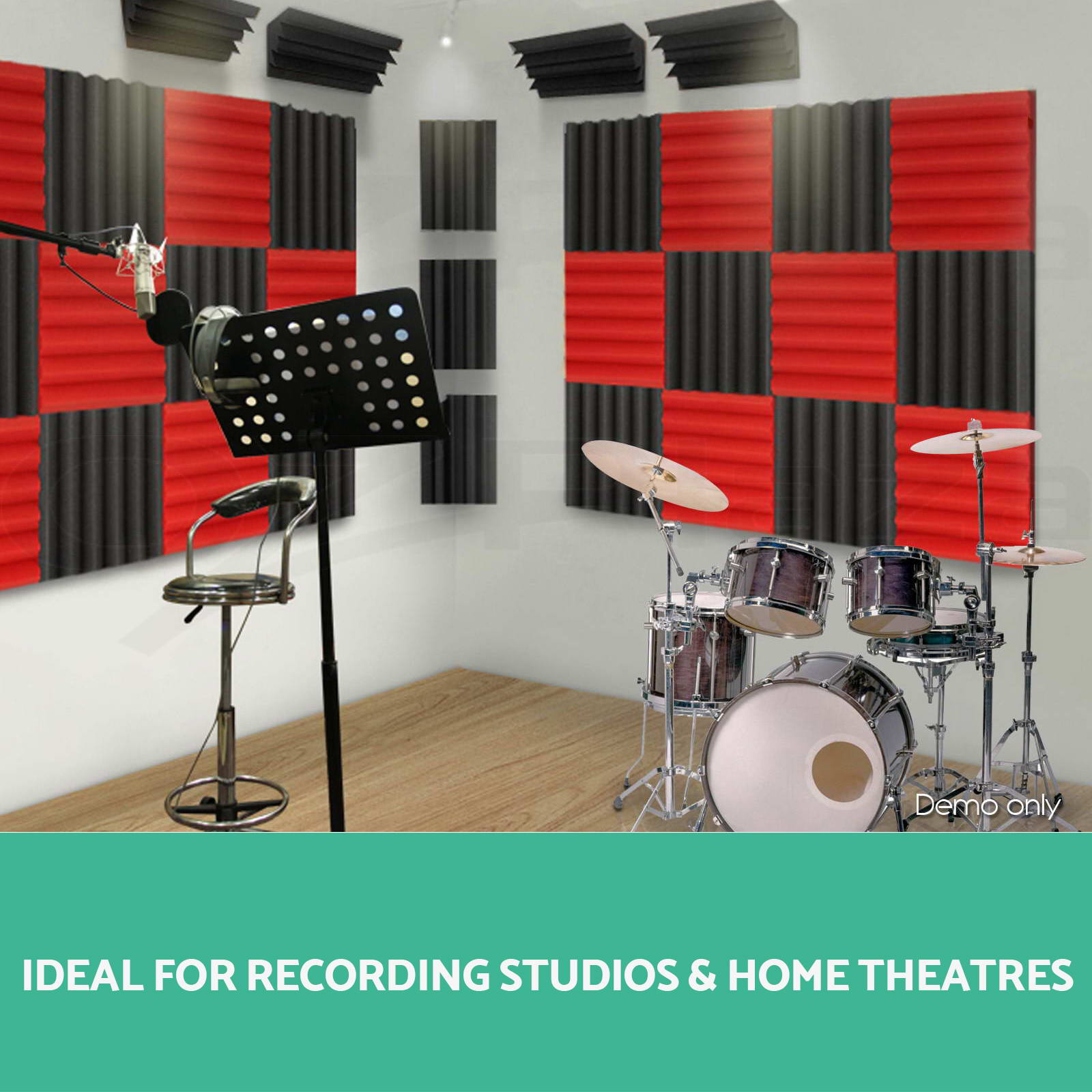 40x Studio Acoustic Foam Corner Bass Trap Sound Absorption Treatment