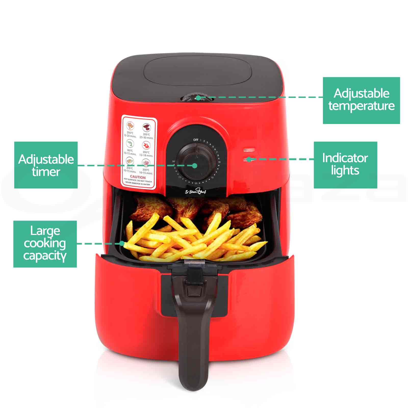 5Star Chef 3L Air Fryer Low Fat Oil Free Rapid Deep Cooker Kitchen