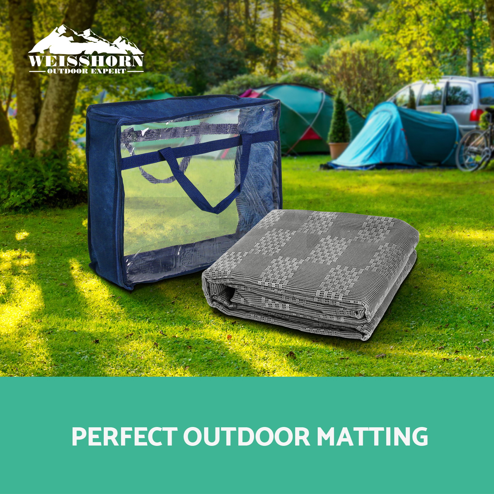 WEISSHORN 6M X 2.5M Annex Matting Floor Mats Mesh Caravan Parks Camping