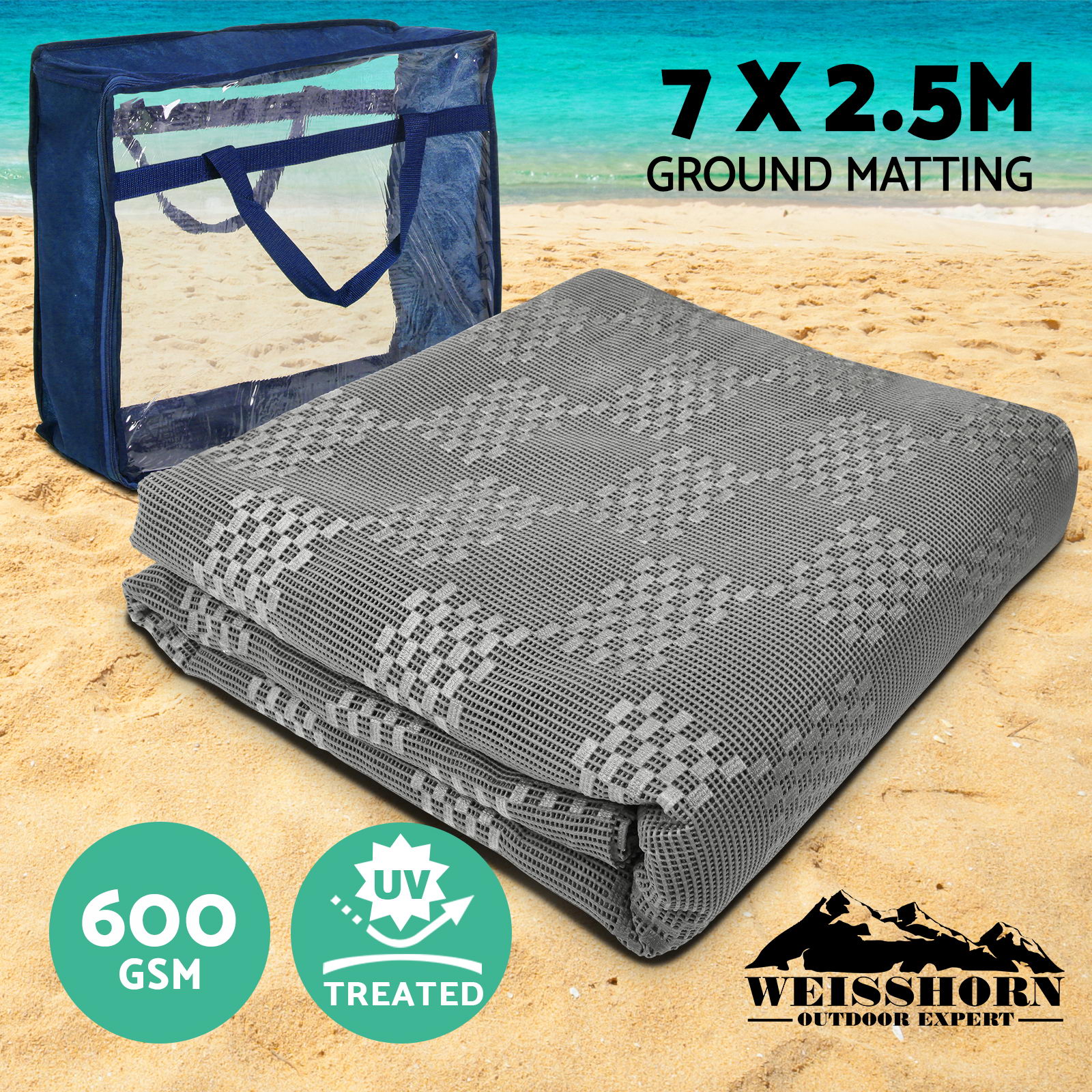 Weisshorn 7M X 2.5M Annex Matting Floor Mats Mesh Caravan Parks Camping