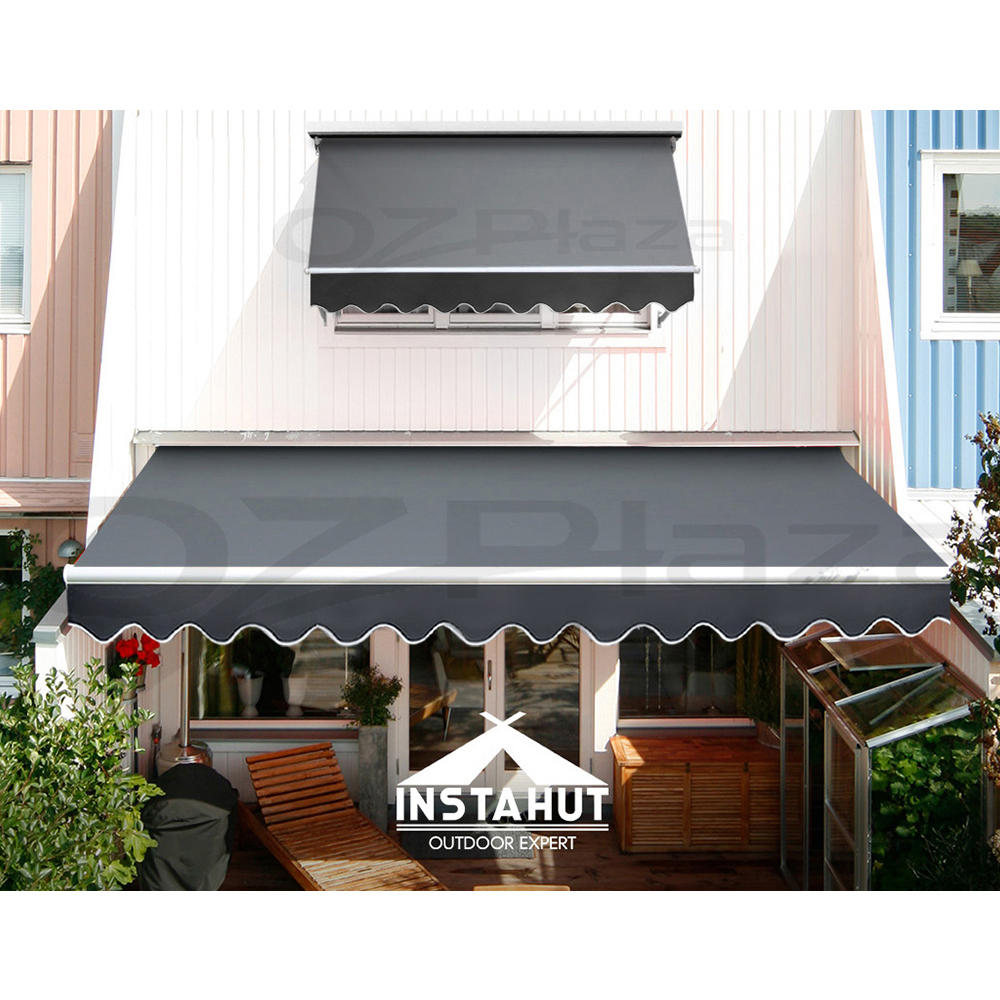 Instahut Retractable Folding Arm Awning Motorised Remote Outdoor Awning