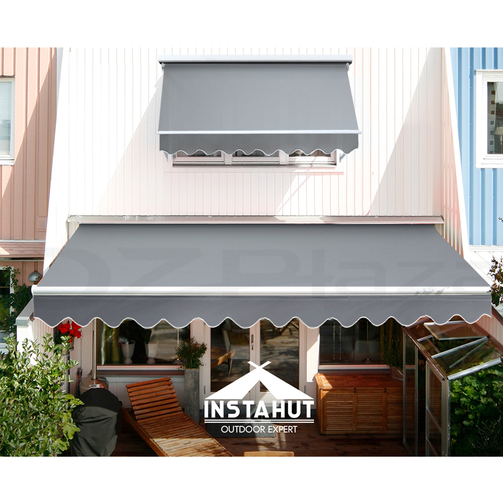 Instahut Retractable Folding Arm Awning Motorised Remote Outdoor Awning