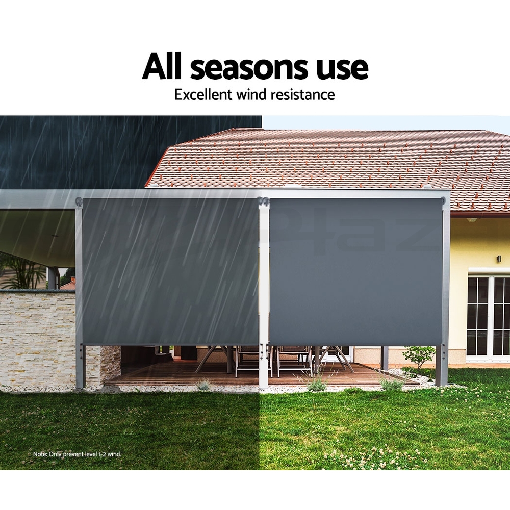 Instahut Outdoor Roller Blinds Roll Down Shade Privacy Screen Window ...