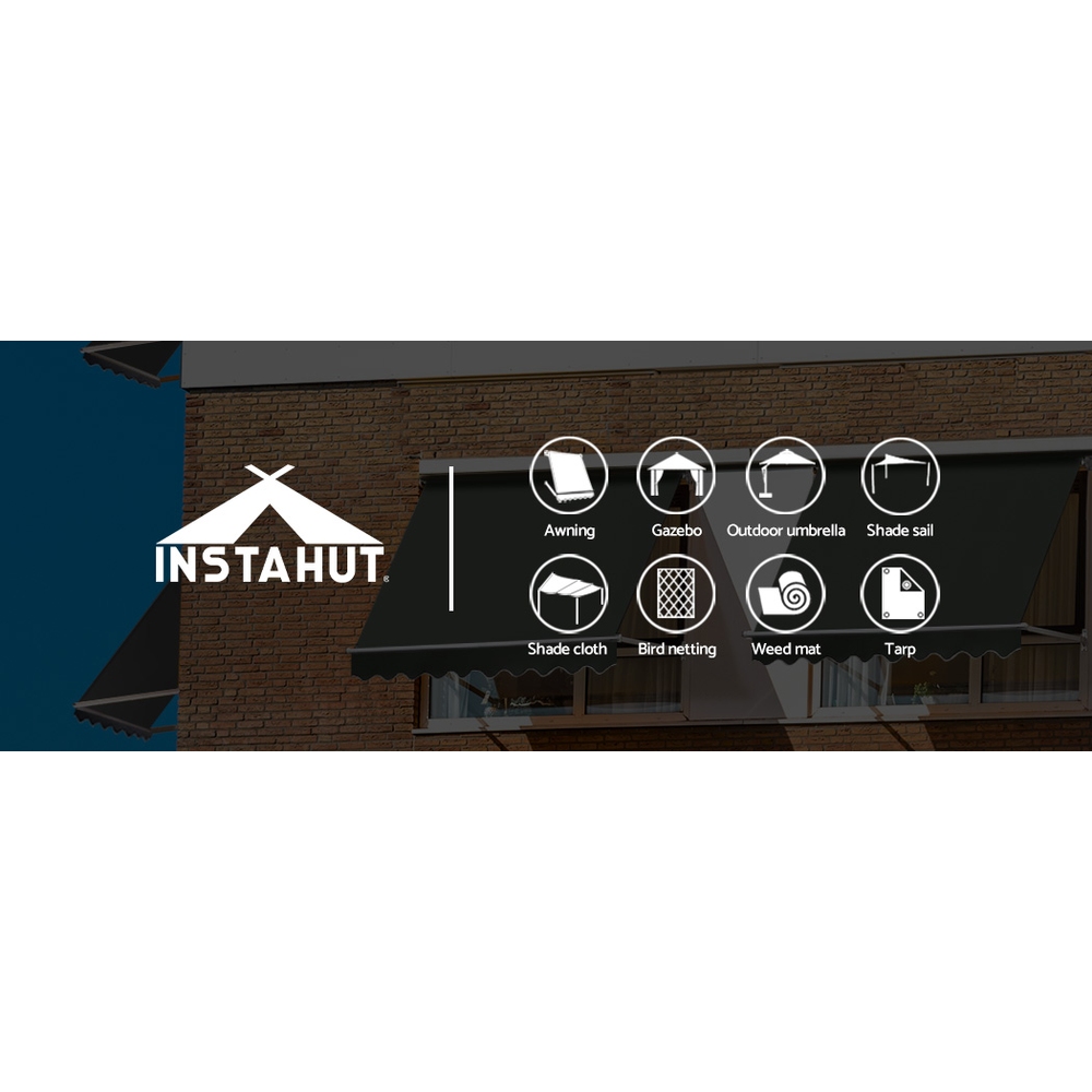 Instahut Window Fixed Pivot Arm Awning Outdoor Blinds Retractable Canopy Garden - Picture 15 of 26