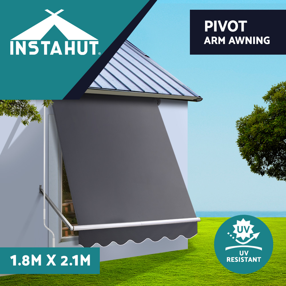 Instahut Window Fixed Pivot Arm Awning Outdoor Blinds Retractable Canopy Garden - Picture 16 of 26
