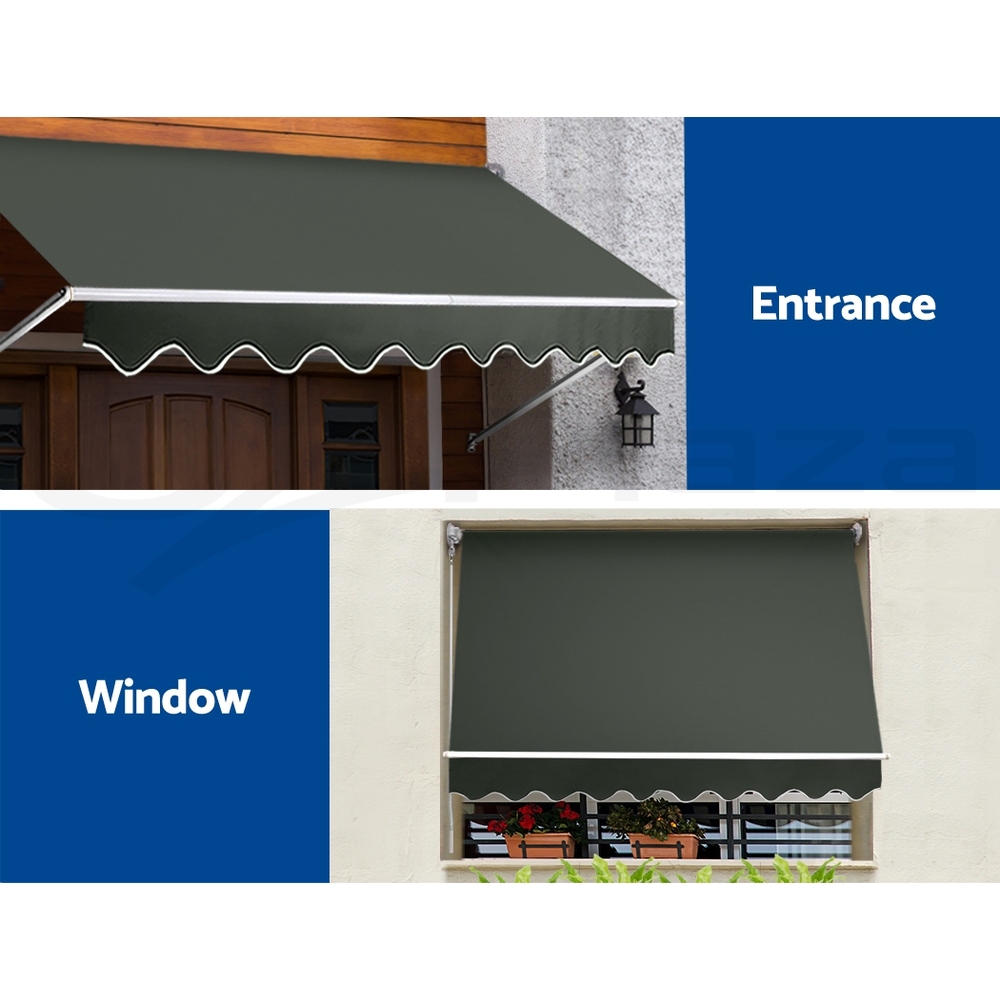 Instahut Window Fixed Pivot Arm Awning Outdoor Blinds Retractable Canopy Garden - Picture 22 of 26