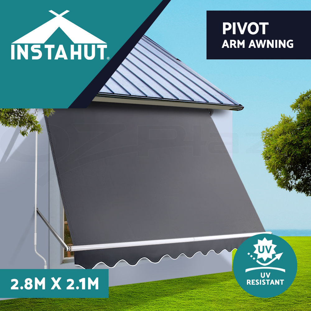 Instahut Window Fixed Pivot Arm Awning Outdoor Blinds Retractable Canopy Garden - Picture 23 of 26