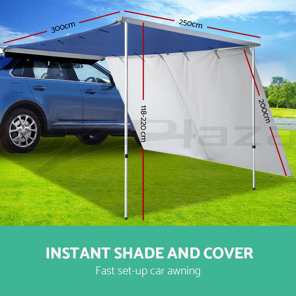 2.5M X 3M Car Side Awning Extension Roof Rack Cover Tents Shades
