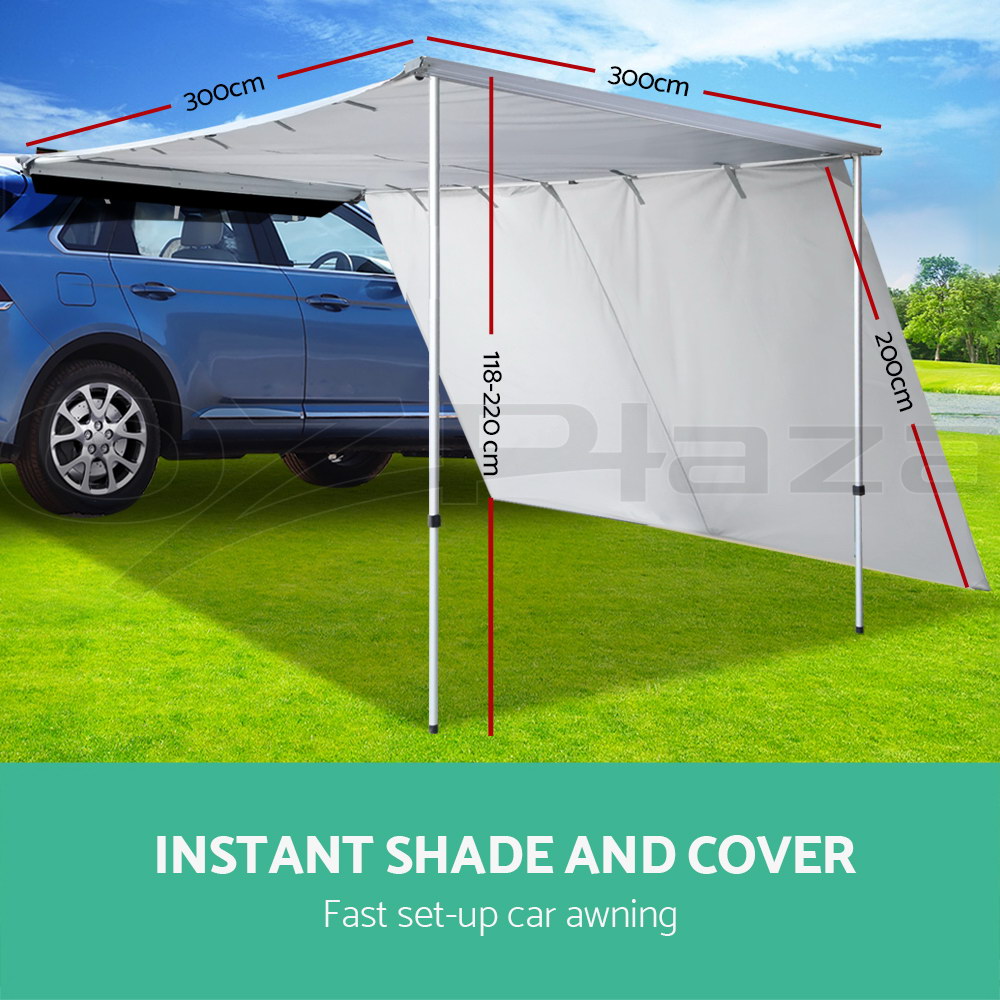 3M X 3M Car Side Awning Extension Roof Rack Cover Tents Shades Camping