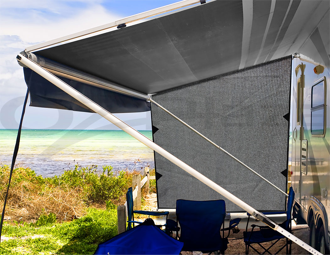 Weisshorn Caravan Privacy Screen End Wall / Side Sun Shade Roll Out