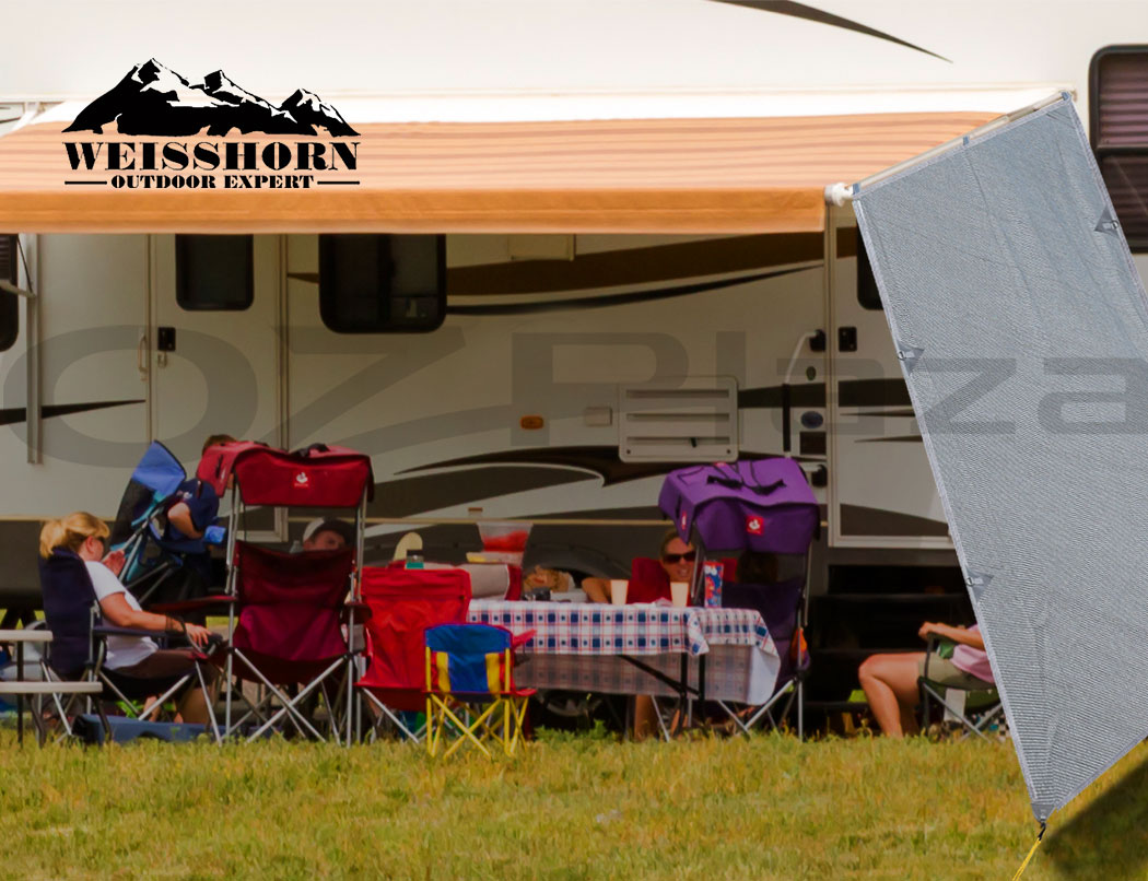 Weisshorn Caravan Privacy Screen End Wall / Side Sun Shade Roll Out