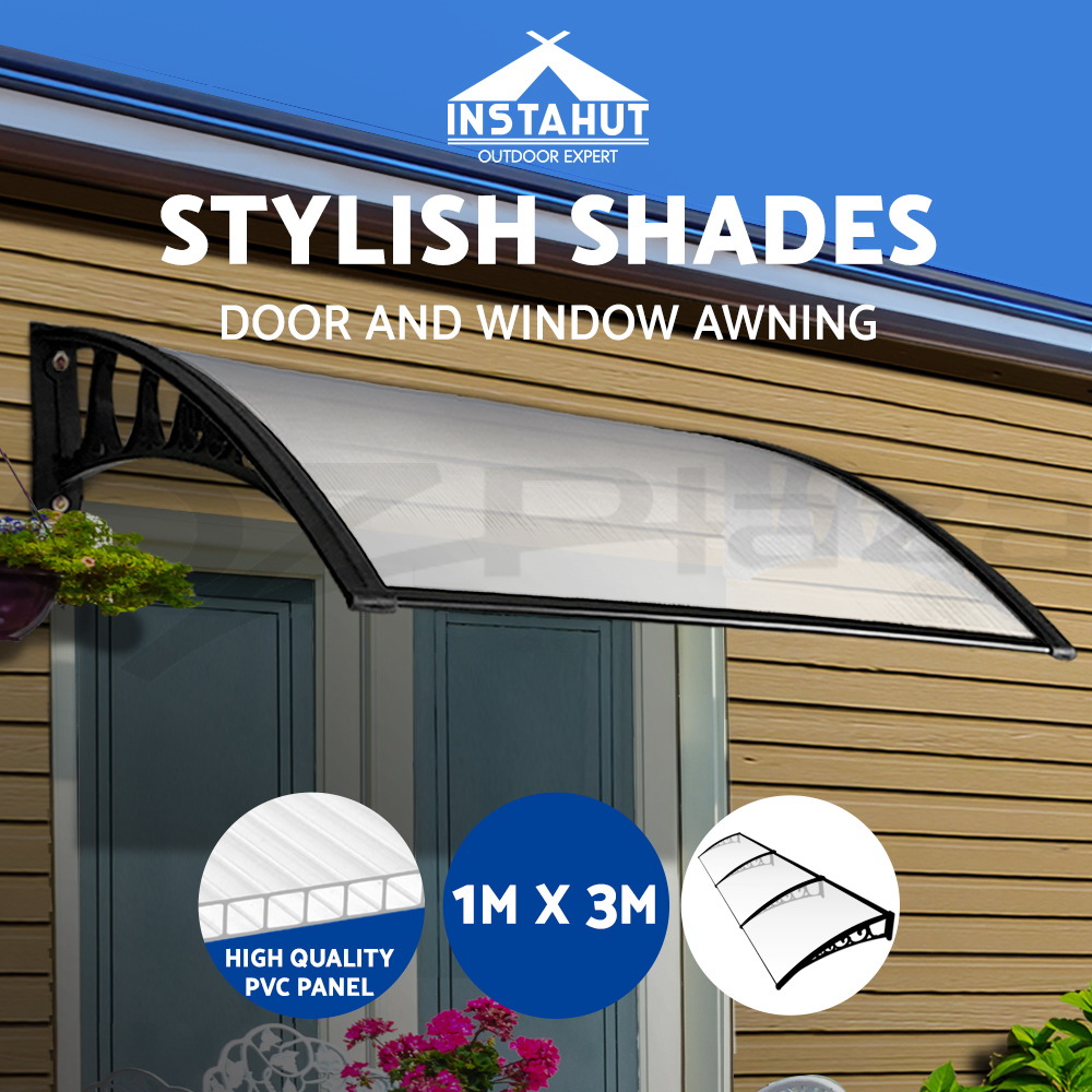 Instahut 1 6M DIY Window Door Awning Canopy Patio UV Rain Cover