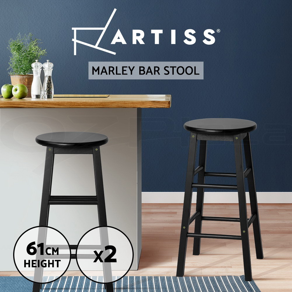 Artiss Bar Stools Kitchen Stool Wooden Counter Chairs Barstools Black White - Picture 21 of 26
