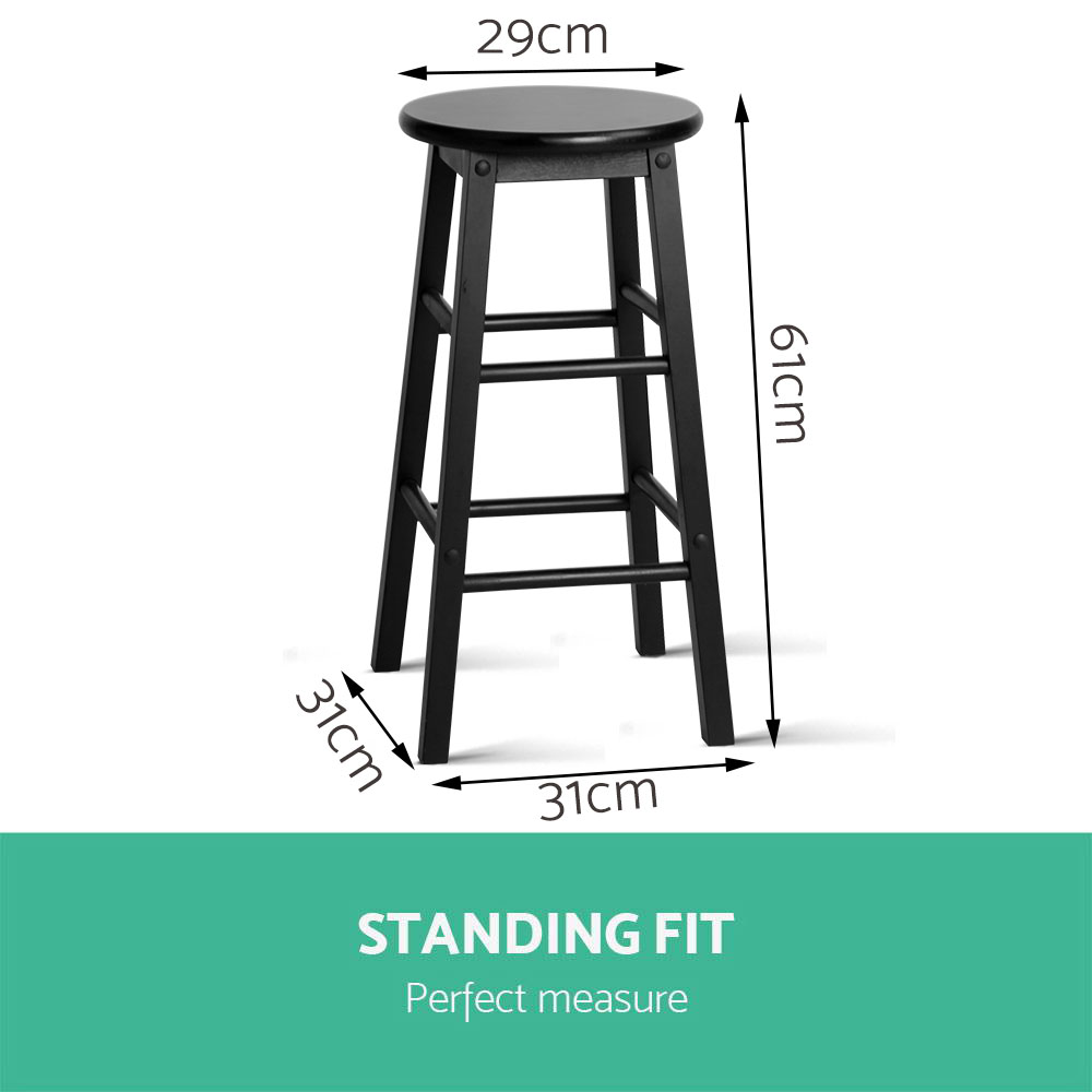 Artiss Bar Stools Kitchen Stool Wooden Counter Chairs Barstools Black White - Picture 22 of 26