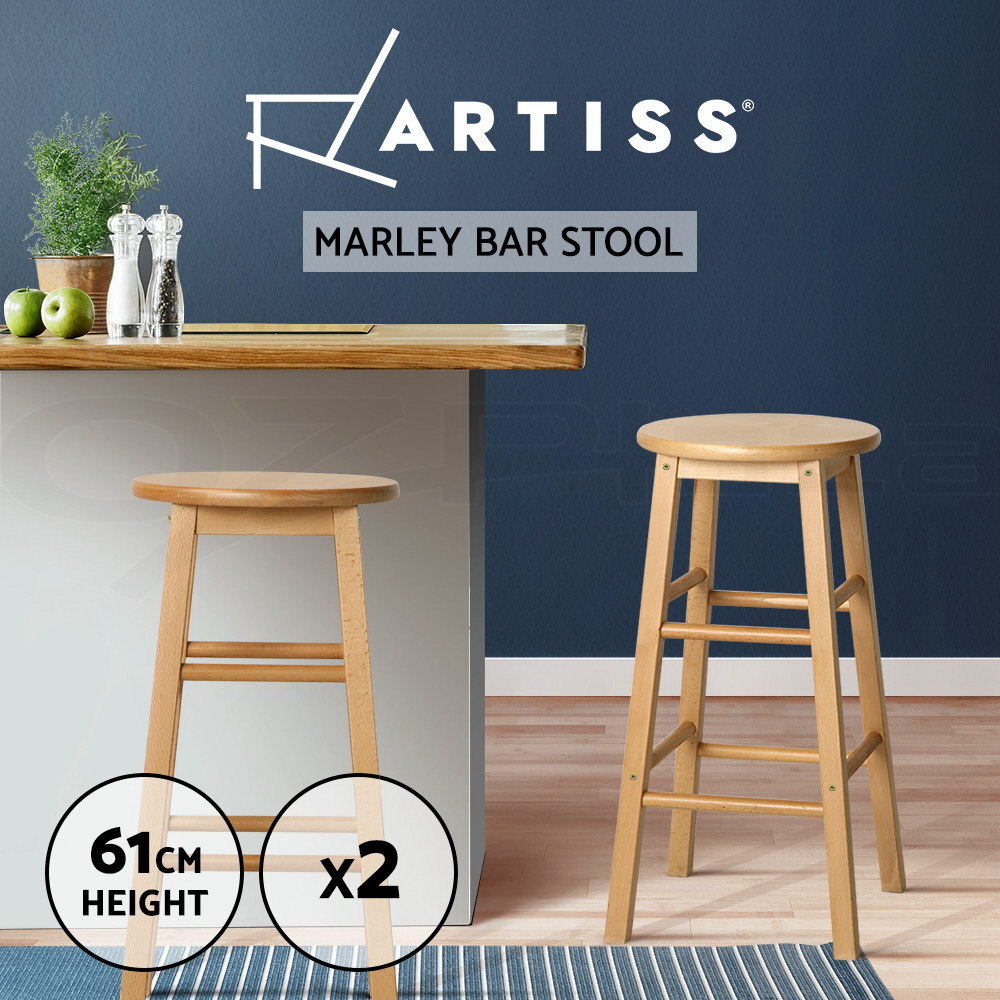Artiss Bar Stools Kitchen Stool Wooden Counter Chairs Barstools Black White - Picture 23 of 26