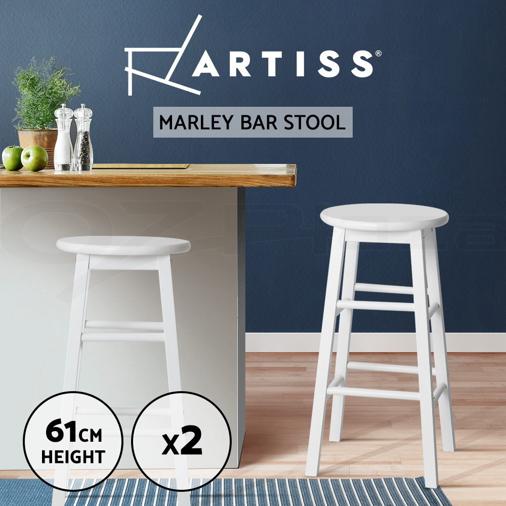 Artiss Bar Stools Kitchen Stool Wooden Counter Chairs Barstools Black White - Picture 25 of 26