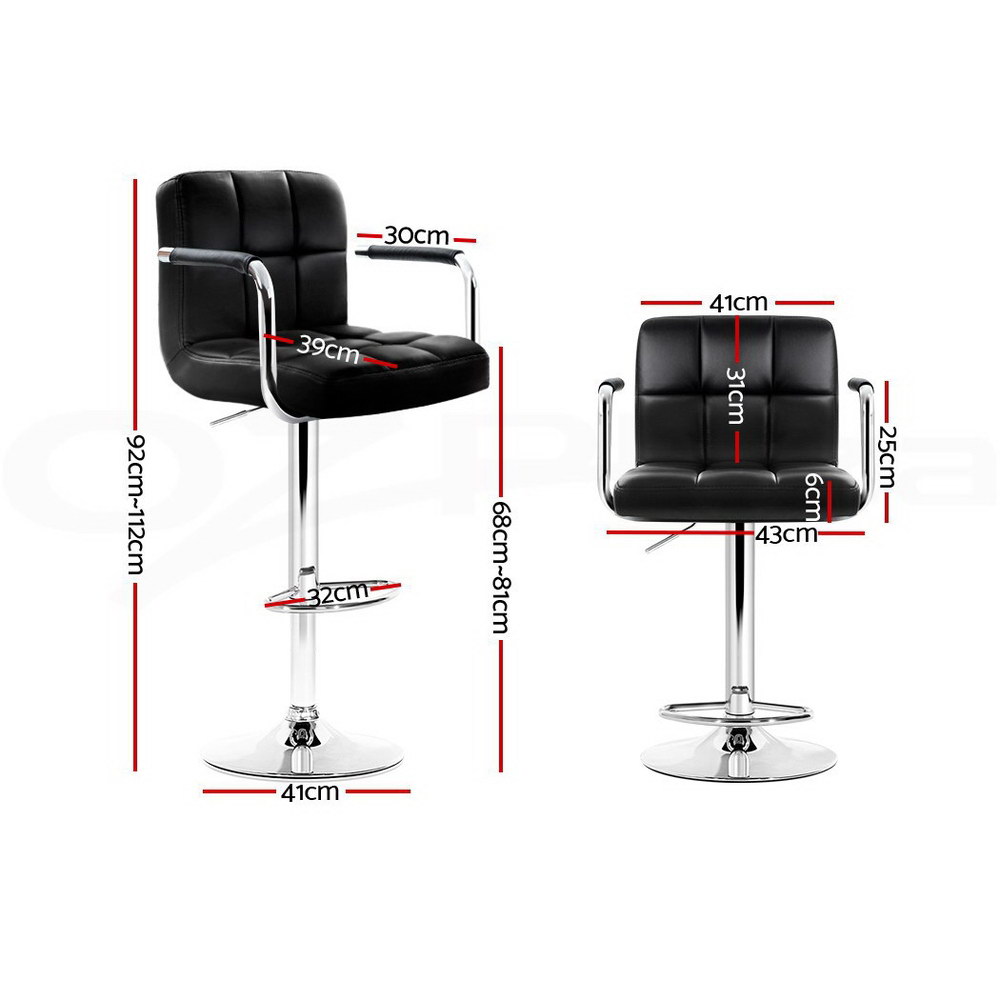 Artiss Bar Stools Kitchen Stool Chairs Dining Barstools Swivel Gas Lift x2 - Picture 19 of 40