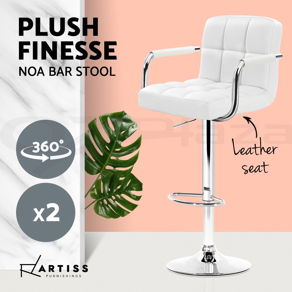 Artiss Bar Stools Kitchen Stool Chairs Dining Barstools Swivel Gas Lift x2 - Picture 32 of 40