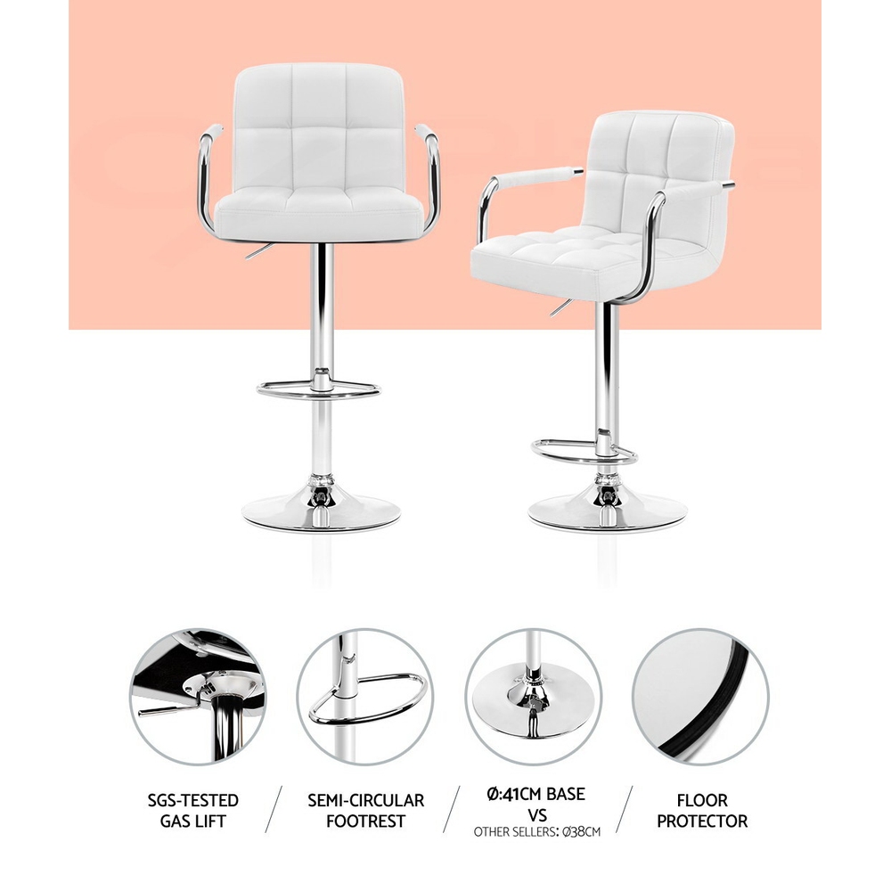 Artiss Bar Stools Kitchen Stool Chairs Dining Barstools Swivel Gas Lift x2 - Picture 33 of 40