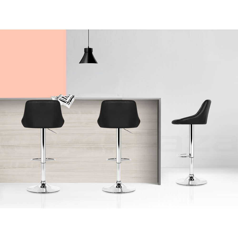 Artiss Kitchen Bar Stools Swivel Bar Stool Gas Lift Chairs Barstools Black Grey - Picture 15 of 29