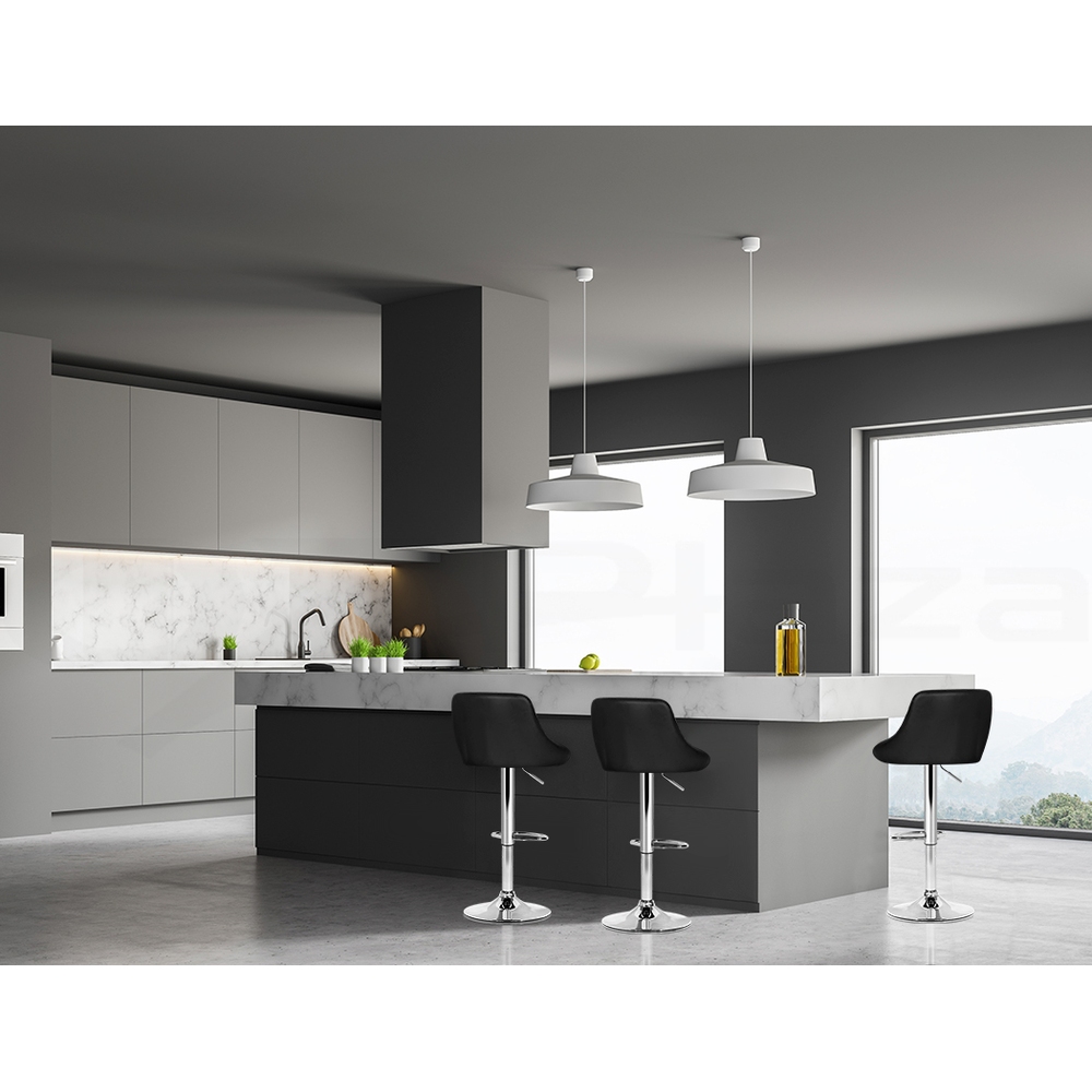 Artiss Kitchen Bar Stools Swivel Bar Stool Gas Lift Chairs Barstools Black Grey - Picture 18 of 29