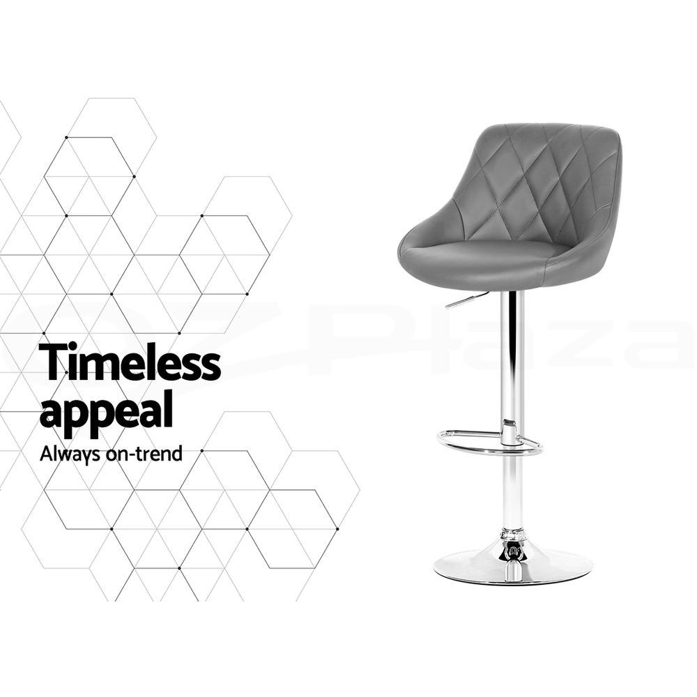 Artiss Kitchen Bar Stools Swivel Bar Stool Gas Lift Chairs Barstools Black Grey - Picture 26 of 29