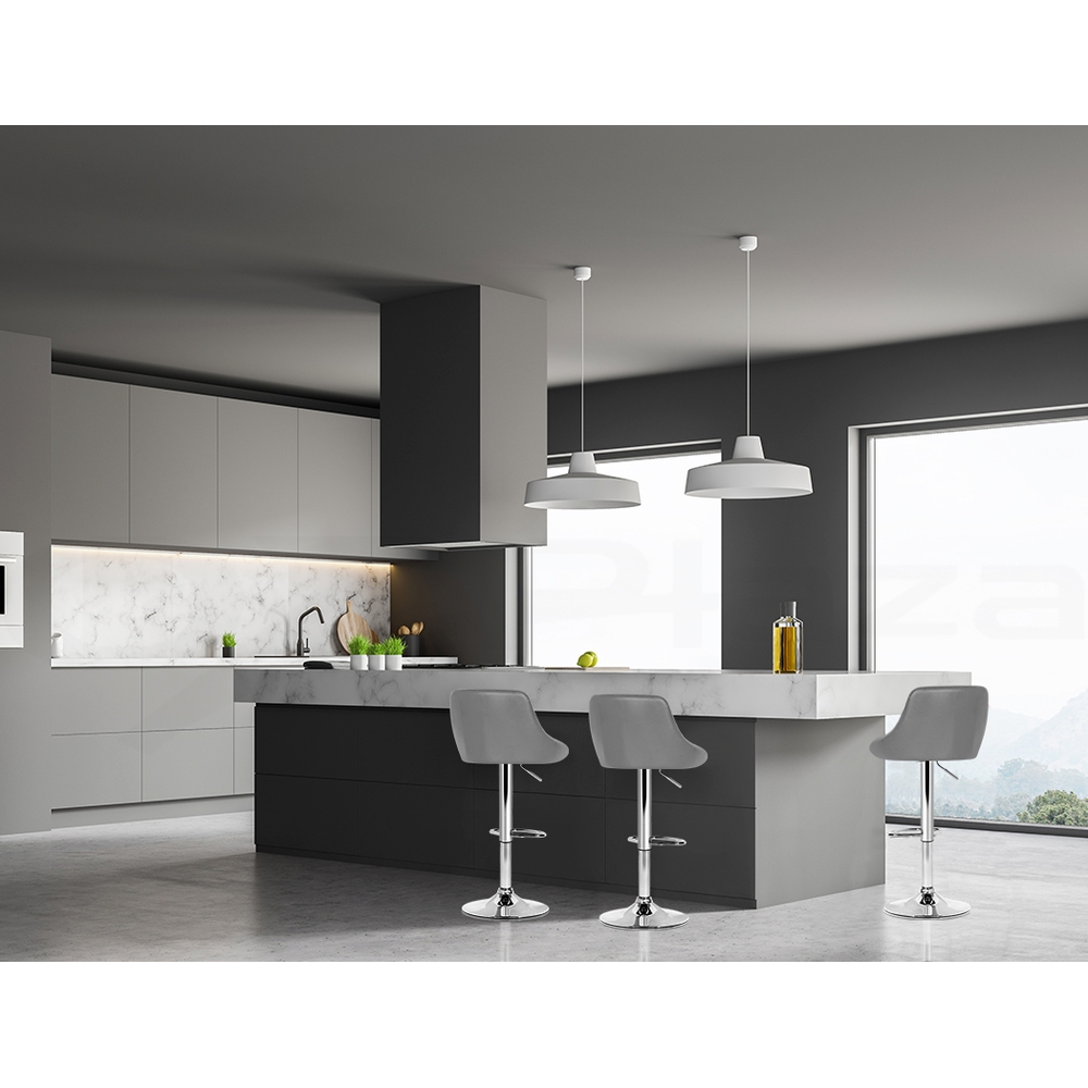 Artiss Kitchen Bar Stools Swivel Bar Stool Gas Lift Chairs Barstools Black Grey - Picture 27 of 29