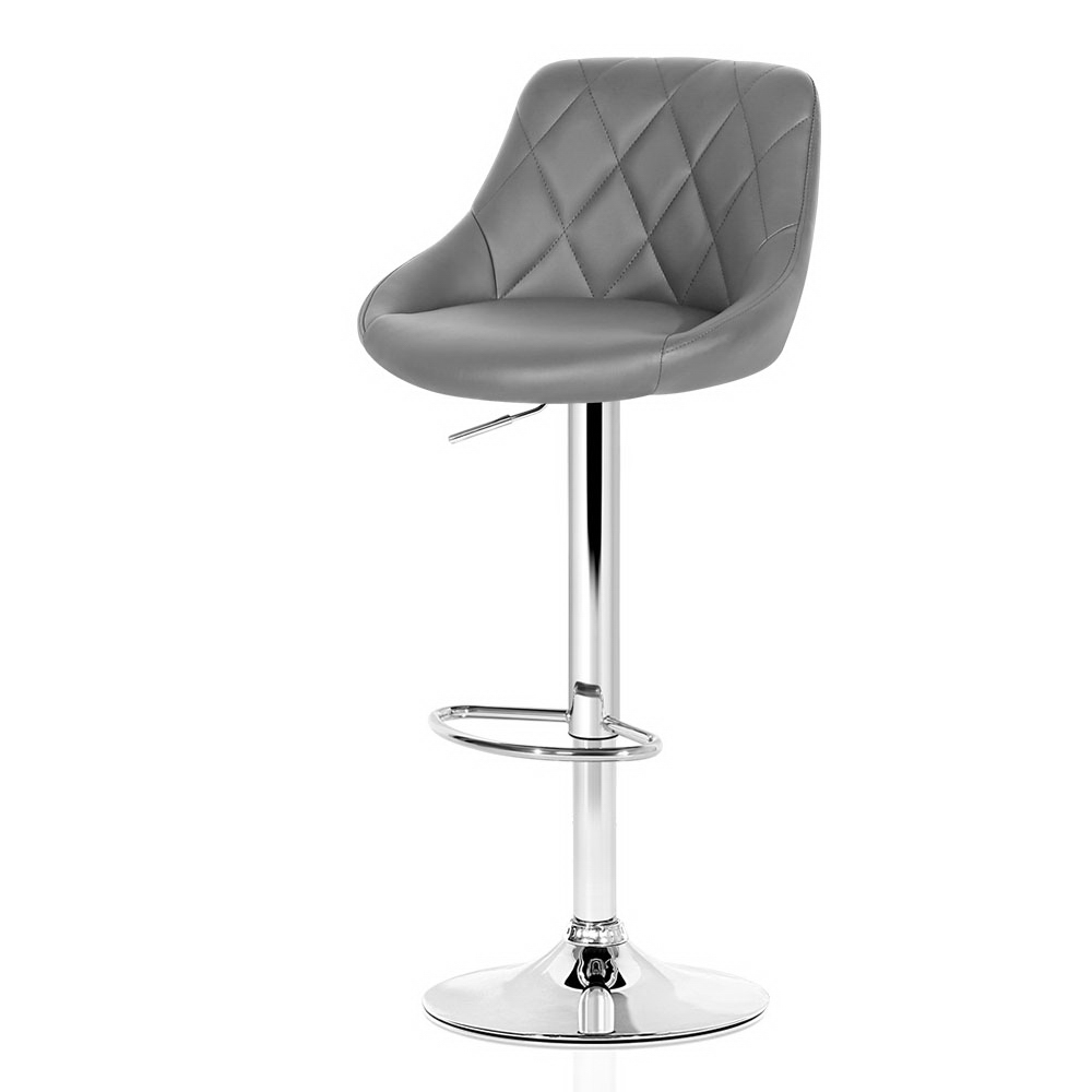 Artiss Kitchen Bar Stools Swivel Bar Stool Gas Lift Chairs Barstools Black Grey - Picture 29 of 29