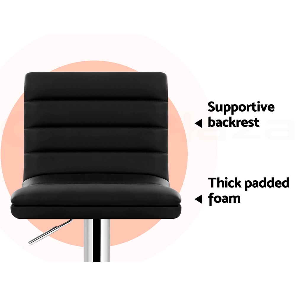 Artiss Bar Stools Kitchen Stool Chairs Dining Gas Lift Swivel Leather Black x2 - Picture 16 of 38