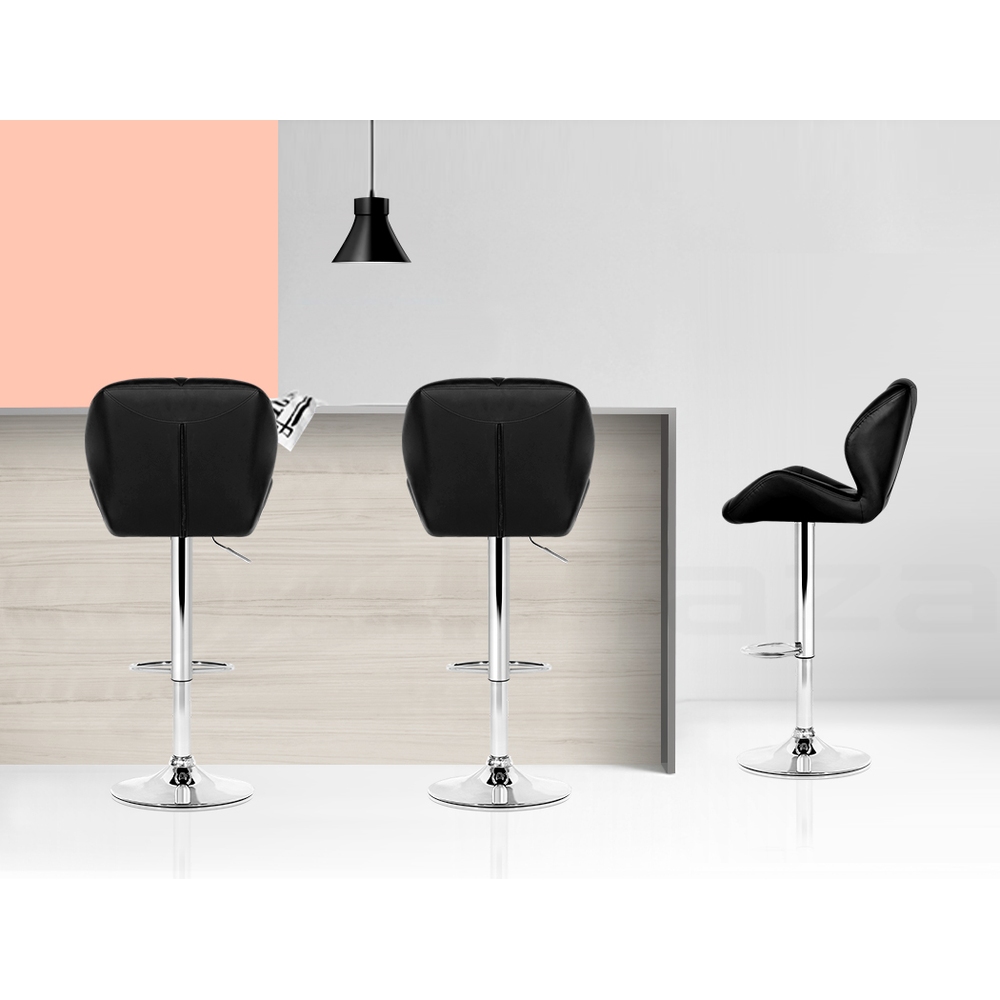 Artiss Bar Stools Kitchen Bar Stool Leather Barstools Swivel Gas Lift Chairs x2 - Picture 17 of 32