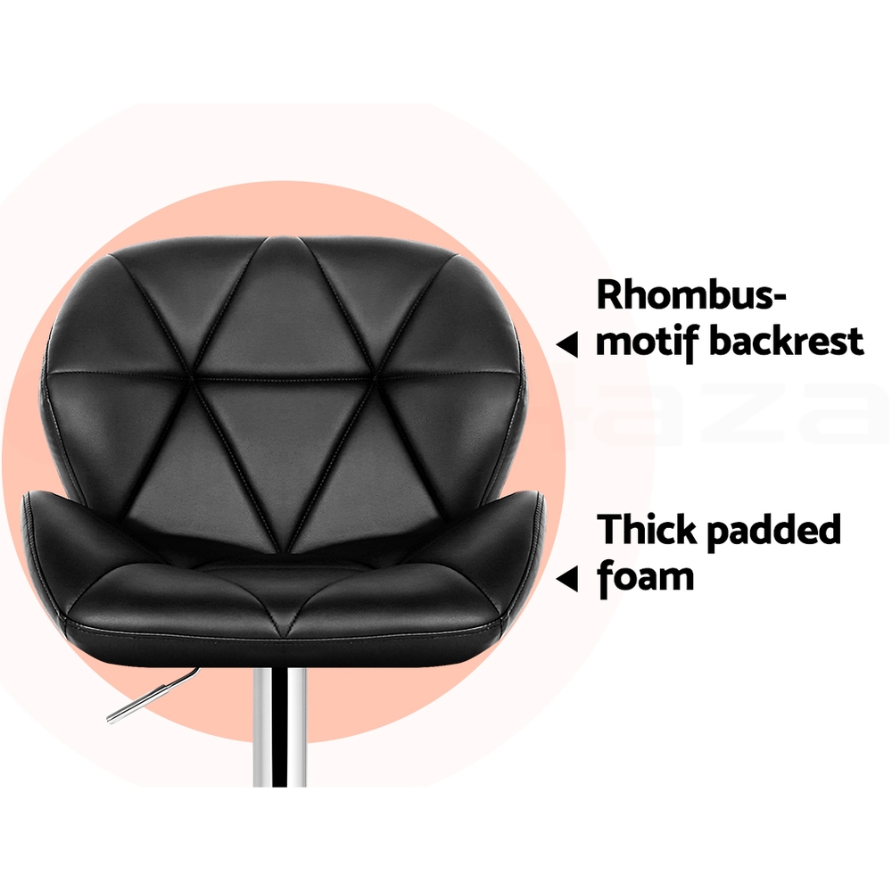 Artiss Bar Stools Kitchen Bar Stool Leather Barstools Swivel Gas Lift Chairs x2 - Picture 18 of 32