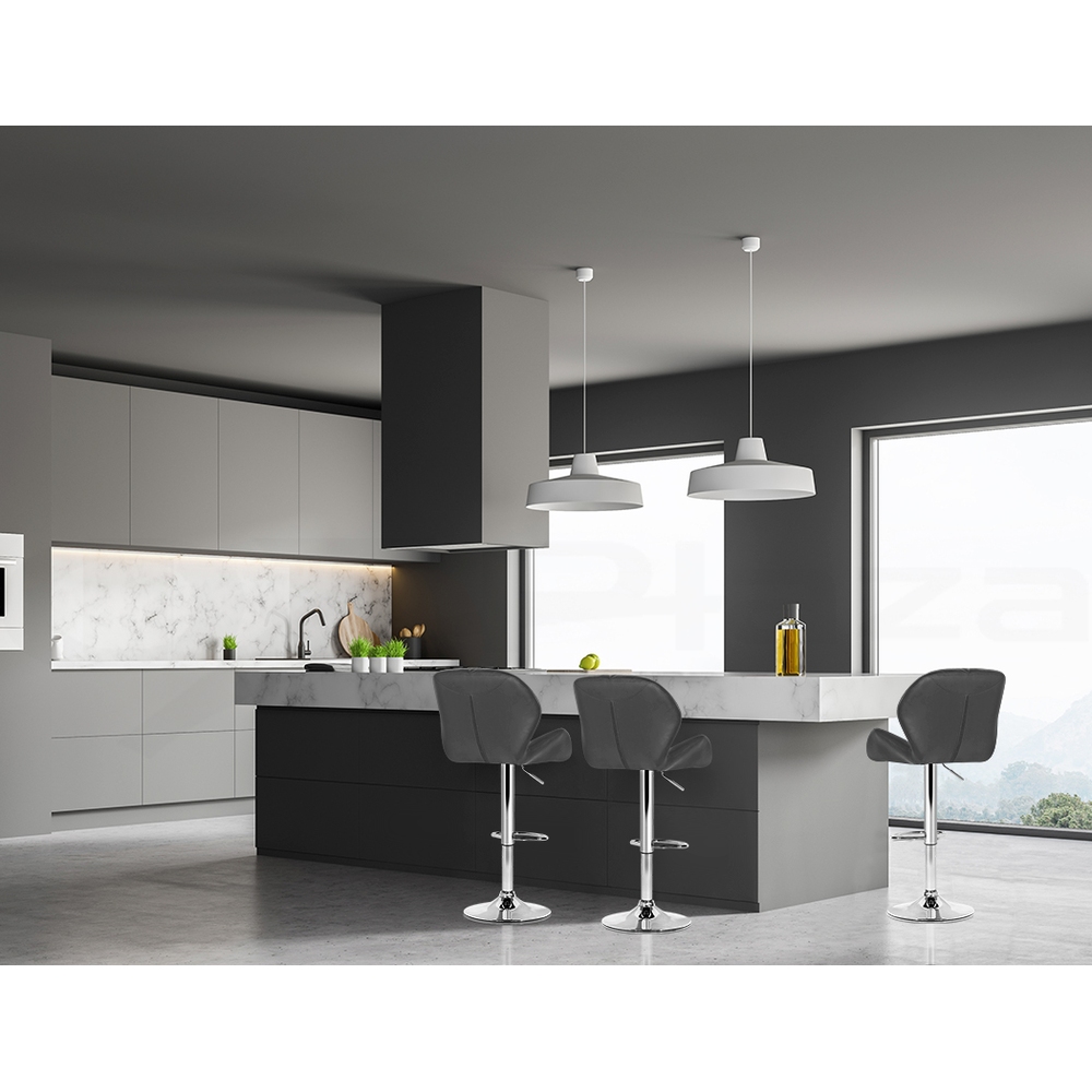 Artiss Bar Stools Kitchen Bar Stool Leather Barstools Swivel Gas Lift Chairs x2 - Picture 30 of 32