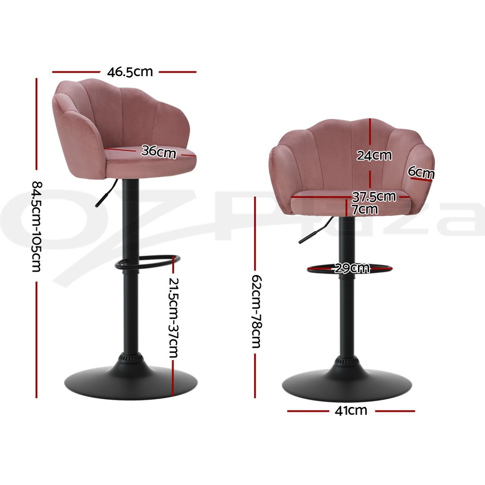 Artiss Bar Stools Kitchen Stool Swivel Chair Gas Lift Velvet Chairs Nessah - Picture 54 of 55