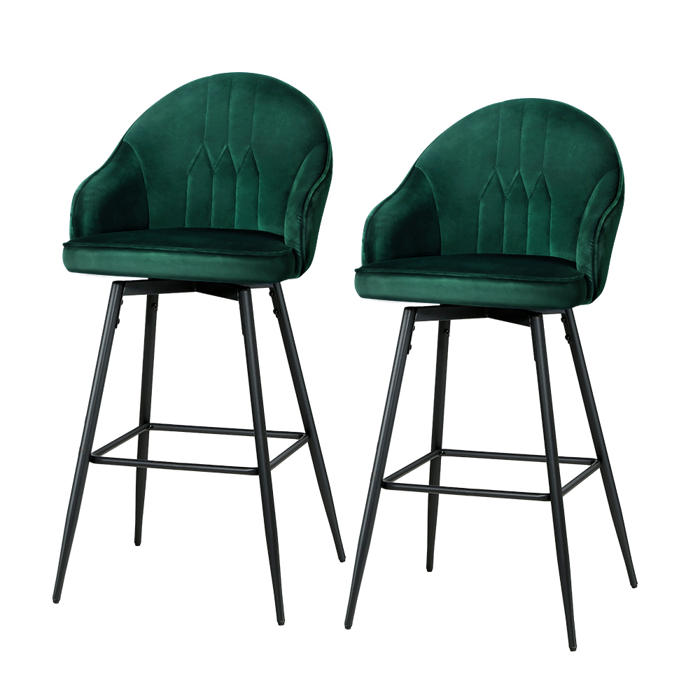 Artiss Bar Stools Kitchen Stool Dining Chairs Velvet Chair Barstool Mesial - Picture 29 of 47