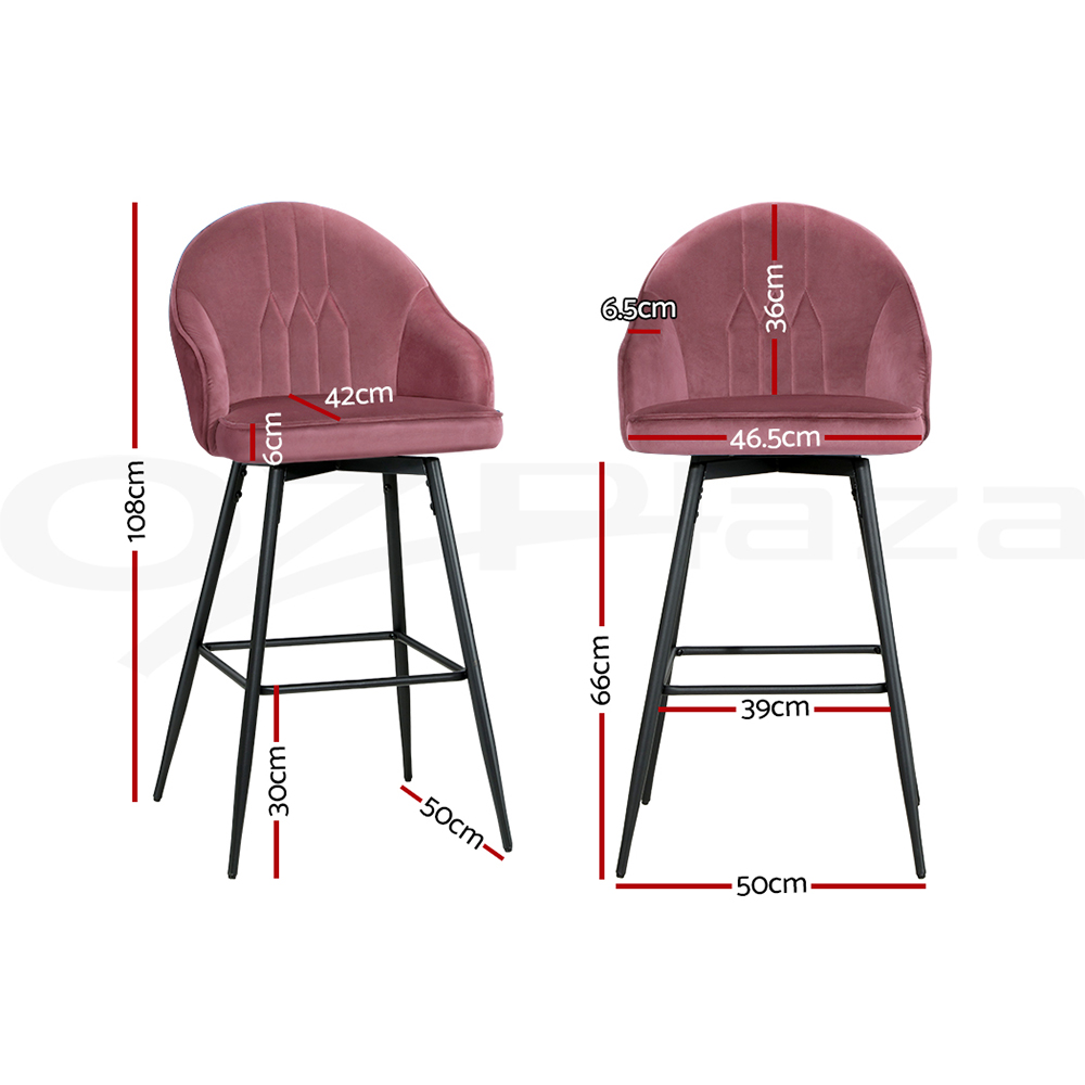 Artiss Bar Stools Kitchen Stool Dining Chairs Velvet Chair Barstool Mesial - Picture 45 of 47