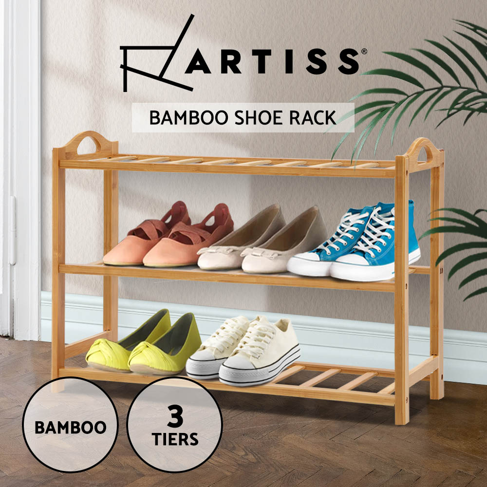 Artiss Bamboo Shoe Rack Cabinet Storage Organizer Shelf Shelves Stand 3-10 Tier - Picture 21 of 45