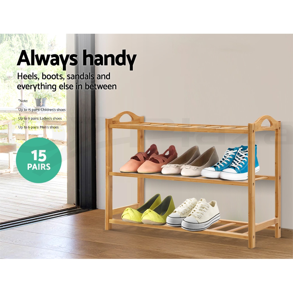 Artiss Bamboo Shoe Rack Cabinet Storage Organizer Shelf Shelves Stand 3-10 Tier - Picture 23 of 45