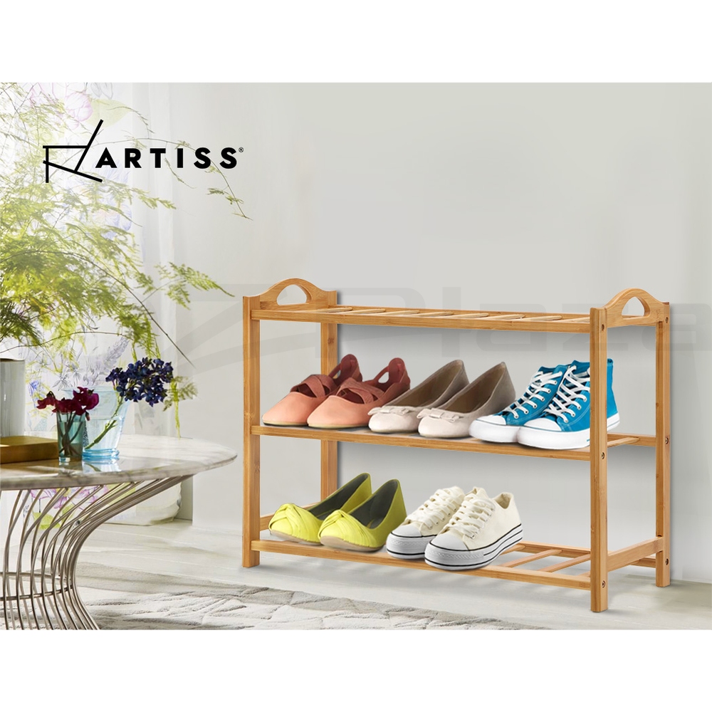Artiss Bamboo Shoe Rack Cabinet Storage Organizer Shelf Shelves Stand 3-10 Tier - Picture 27 of 45